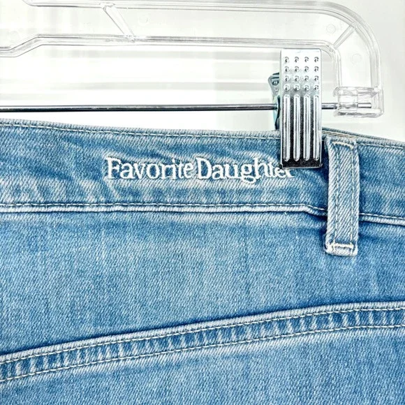 Favorite Daughter Jordie Wide Leg Jeans Sz 34 Long Super High Rise Blue Cotton - Picture 13 of 16